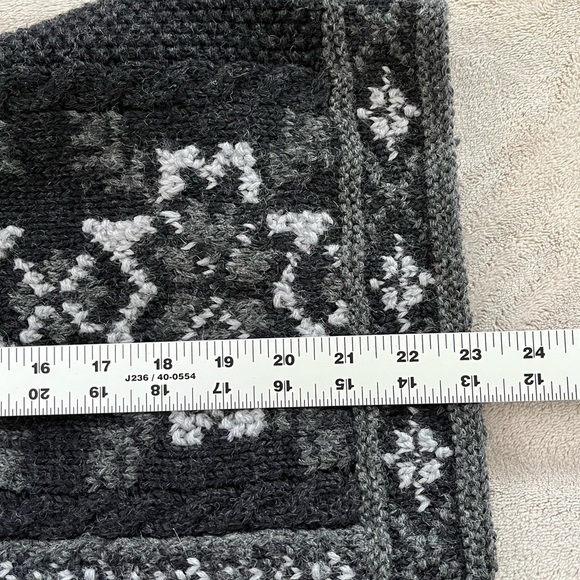 Herman Geist Hand Knit 100% Wool Zippered Cabincore Sweater Cardigan Size Large - Picture 13 of 13